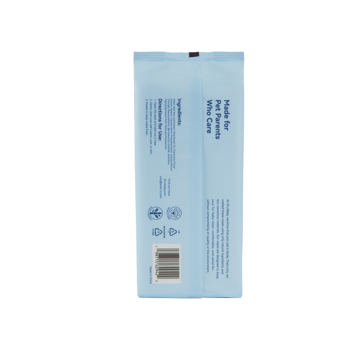 100% Plant - based Pet Wipes Dog & Cat Cleaning and Odor - Controlling Grooming Wipes