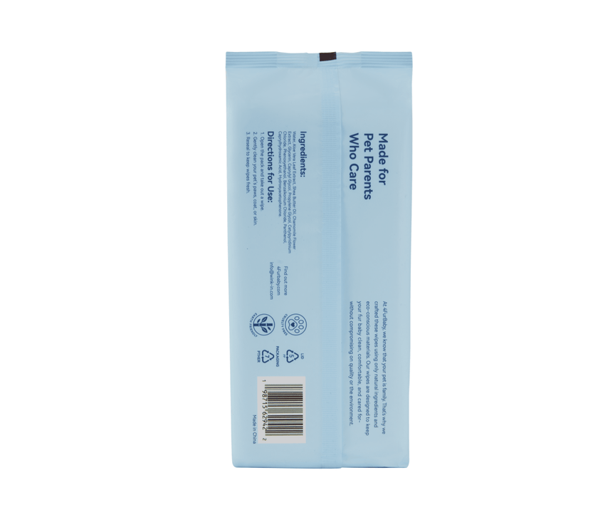 100% Plant - based Pet Wipes Dog & Cat Cleaning and Odor - Controlling Grooming Wipes