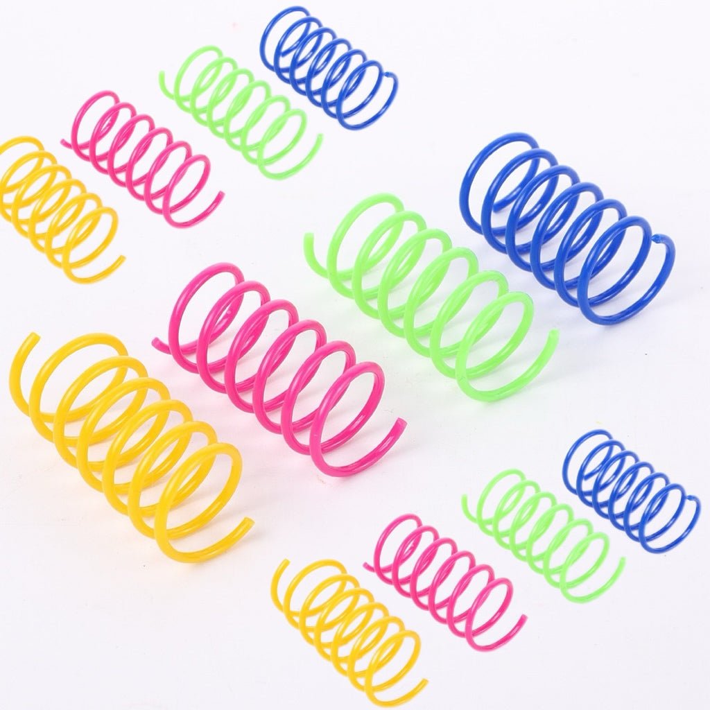 Cat Toy - Colorful Plastic Spring Ball Interactive Set (Pack of 4) - 4FurBaby