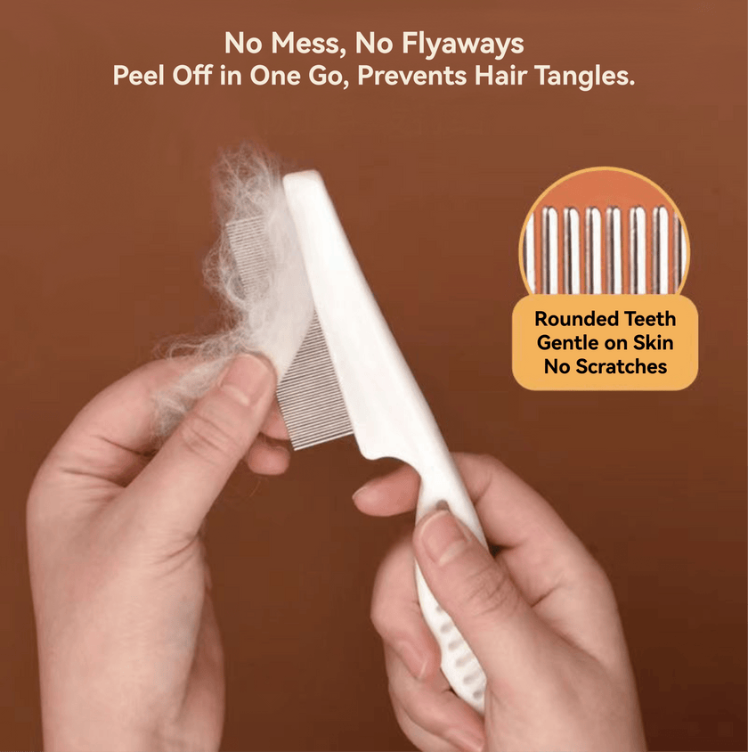 Pet Flea Comb - Plastic & Stainless Steel Needle Comb for Cats and Dogs - 4FurBaby