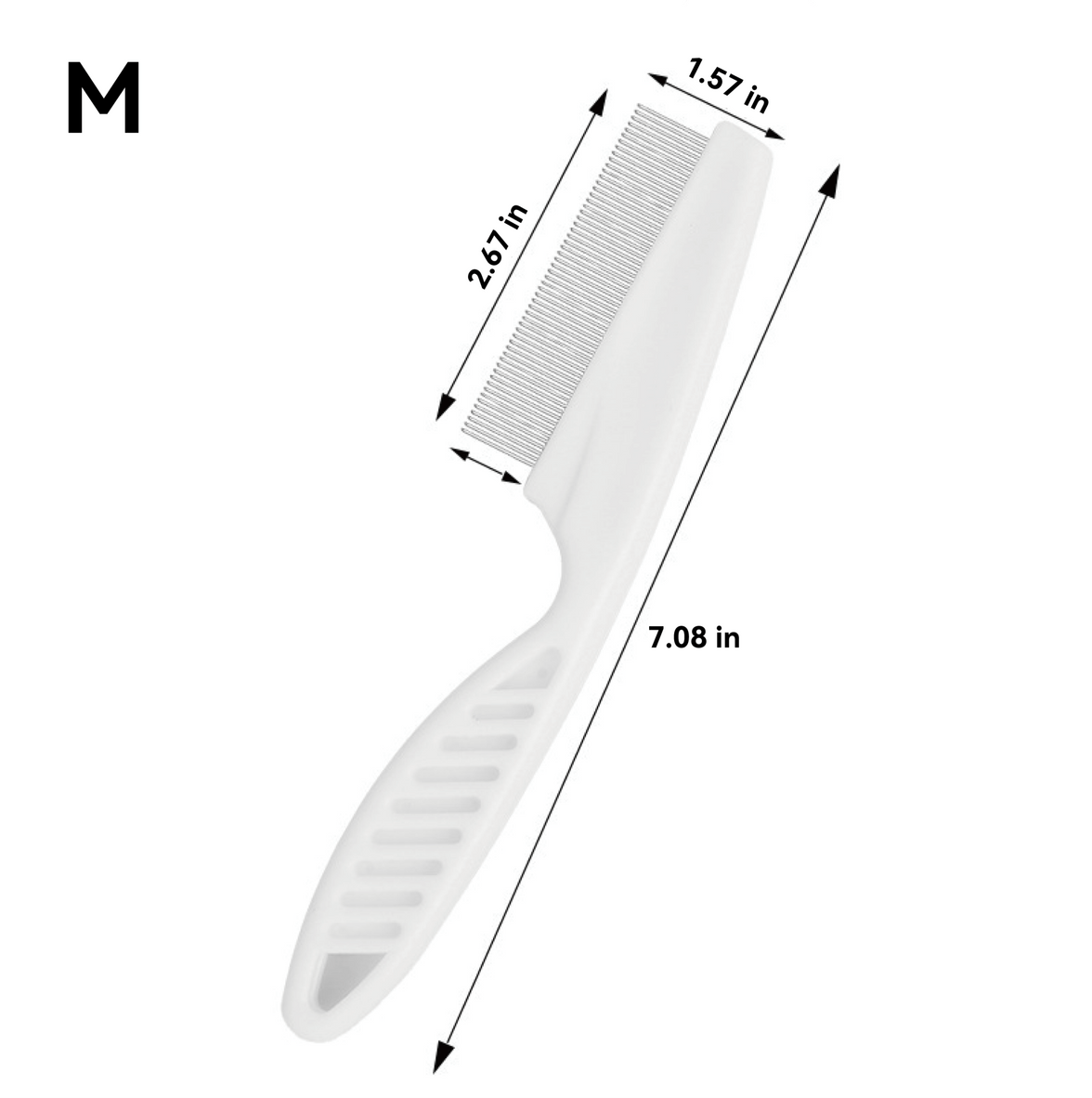Pet Flea Comb - Plastic & Stainless Steel Needle Comb for Cats and Dogs - 4FurBaby