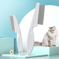 Pet Flea Comb - Plastic & Stainless Steel Needle Comb for Cats and Dogs - 4FurBaby