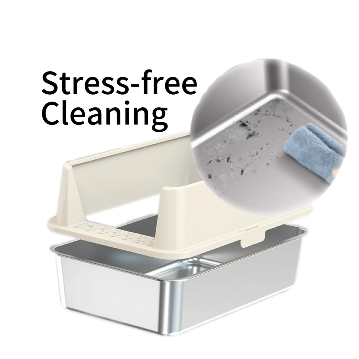 4furbaby Stainless steel container with a cleaning tool